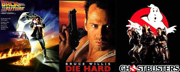 die hard, ghostbusters, back to the future